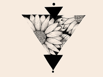 Angular tattoo design angular drawing flowers inking inktober inktober 2018 sunflowers tattoo tattoo design triangle