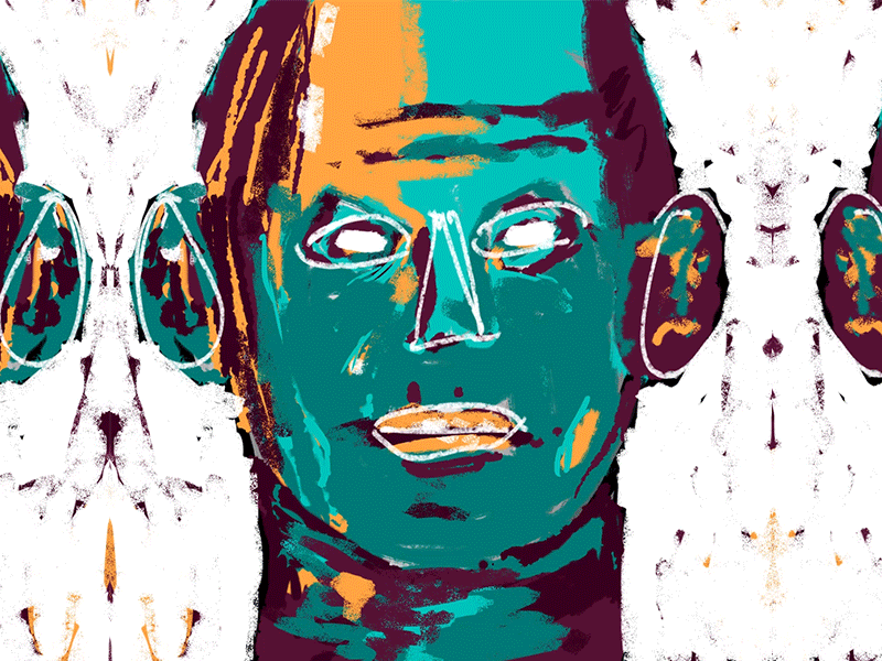 Thing like Basquiat loop paint photoshop