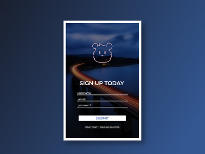 City Bear - SignUp Form Mesh daily 100 design ui webpage