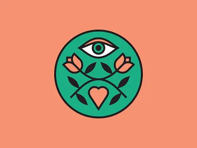 Three Little Words branding eye eye logo flowers heart leaves