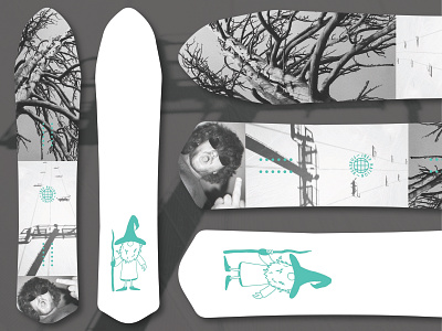 1/1 Snowboard custom illustration jnepnation marhar michigan montage photo snowboard tree wizard