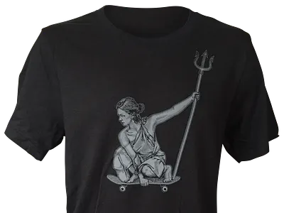 'Her City' T-shirt discharge print goddess her city pdx portland portlandia shirt skateboard statue woman