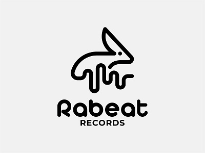 Rabit Records beat brandidentity branding icon logo music rabbit studio wave