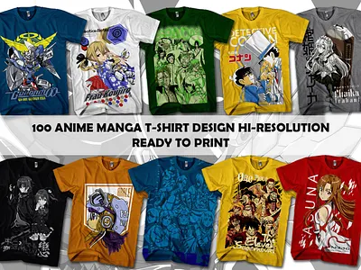 I Will Deliver 100 Anime Manga T Shirt Design And Source File anime caricature design graphic dragon ball gundam illustration logo design manga merchandise naruto t shirt t shirt art t shirt design t shirts tracing vector vector art vector artwork