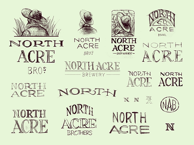 North Acre Brew Co Logo Sketches 1 beer brewery lettering logo logotype sketches