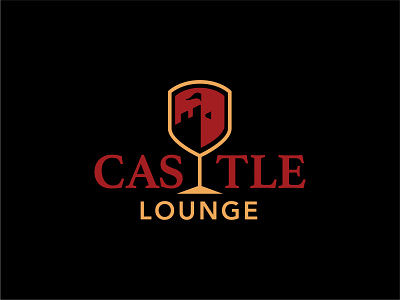 Castle Lounge castle glass identity logo lounge red wine