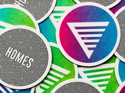 Homes coasters beer brewery coasters gradient homes maze