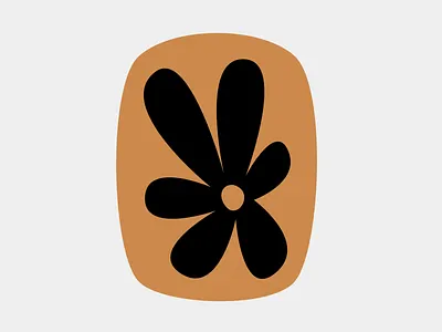 Flora Logo Mark black flower gold logo