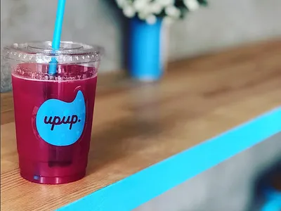 upup. juice red cabbage + apple + lemon branding cold pressed juice future command design office hiroshima identity branding juice logo upup cafe
