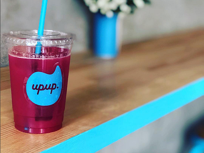 upup. juice red cabbage + apple + lemon branding cold pressed juice future command design office hiroshima identity branding juice logo upup cafe