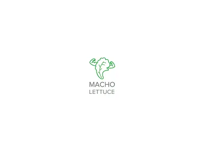 Macho Lettuce branding logo design green lettuce logo strong tasty white