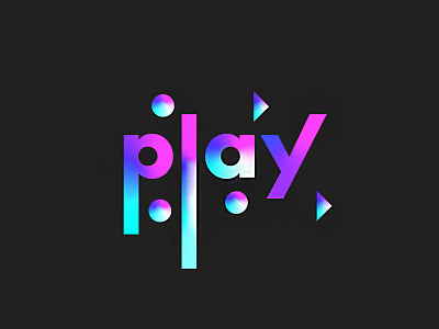 Play branding color gradient logo logomark pattern shape typography