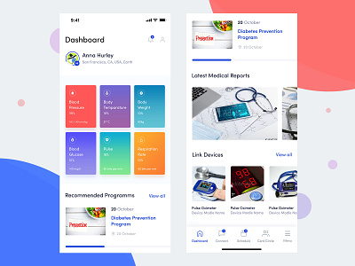 Healthcare Engagement App app app design appointment blood glucose blood pressure bodea daniel body temperature body weight charts doctor app glucose health app iphone medical app medical ui respiration rate track fitness view graphs weight