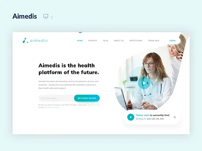 Health care project color creative crypto design ico medical ui ux web website