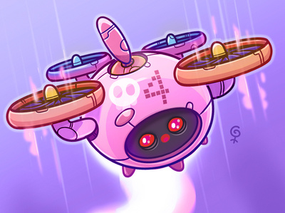 Dribbb Drone 2 character art digital art digital drawing drawing drone illustration