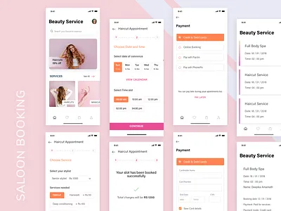 Saloon Booking design iphonex sketch ui ux