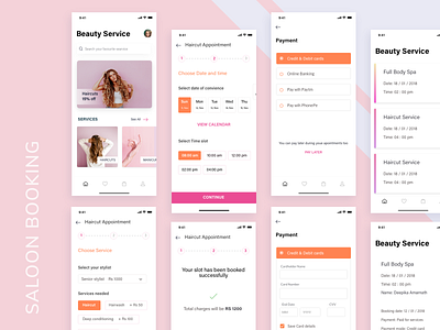 Saloon Booking design iphonex sketch ui ux
