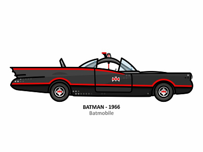 Batmobile 1966 batman batmobile car comic dc design dots hero icon illustration line movie nostalgia retro superhero the dark knight vector vehicle vintage