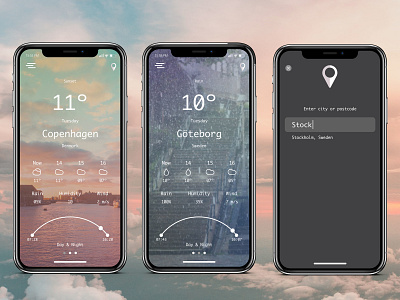 Weather app app app concept design digital graphic layout mobile ui user inteface visual weather