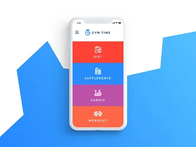 Simple Gym App Ui - Main Menu app clean clean ui gym illustration ios minimalist simple ui ui design user interface ux