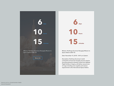DailyUI 014: Countdown timer dailyui 014 dailyui014 mobile app nasa space timer ui