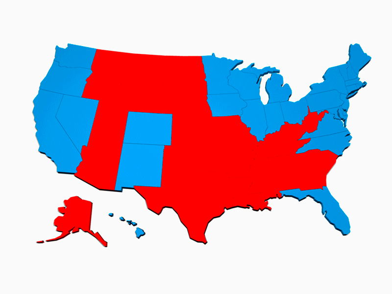 3D Election Map 3d modeling animation illustration infographic design