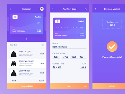 Credit Card Checkout - Mobile App | #DailyUI002 android apps dailyui dailyui 002 design mobile ui uidesign userinterface ux uxdesign
