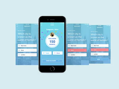 Trivia Mobile App adobe xd application application design behance creative design ui ui ux ui ux design ui ux designer ux xddailychallenge