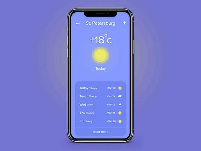 Daily Ui #037 - Weather adobe xd challenge mobile mobile app mockup weather