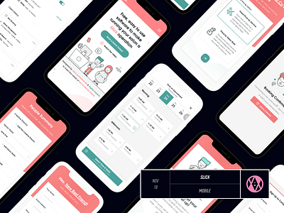 NOV 18: Slick - Mobile Screens booking crm ios iphone minimal mobile salon simple ui web