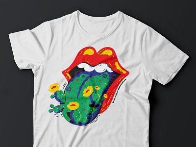 Print design funny illustration present print rolling stones tshirt design