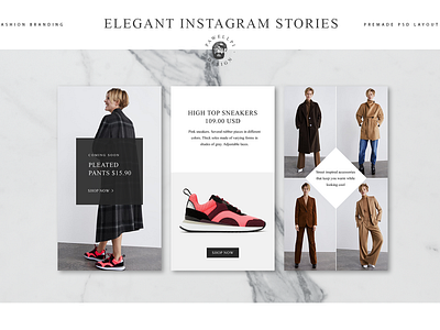 Elegant Instagram Stories app branding collection design download elegant feminine flat high end icon minimal pawellpi premium the bundle typography ui ux vector web website