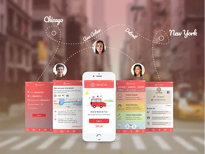 Alpacar - ride hailing app design ride share student project uidesign ux design