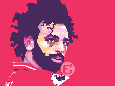 Salah football illistration liverpool pop art portait poster art salah wpap