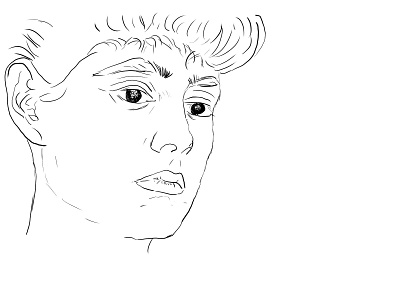 Rachael Blade Runner art black and white blade runner 2049 bladerunner comic comic art comic book art eye face girl illustration illustration in progress line art minimal potrait sci fi sci fi sketch sketchbook tech