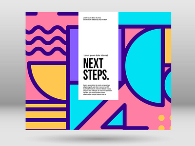 Next steps Cover design art branding color concept cover art design flat graphic design illustration minimal print symbol template design typography ui vector web