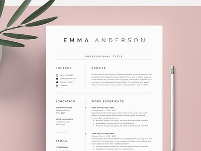 Word Resume & Cover Letter a4 clean resume creative resume curriculum vitae cv cv template design doc minimal minimal resume modern modern cv modern resume professional professional resume resume resume template template us letter word template