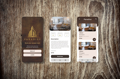 Paradise graphic design hotel logo mobile mobileapp