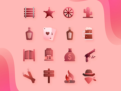 Wild Wild West cowboy icon icon pack icon set rdr2 wild wild west