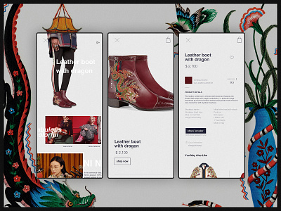 Gucci landingpage 🐍 app art asian asianstyle black branding china design dragon gucci hongkong illustration landing page mobile shopping shopping cart typography vietnam