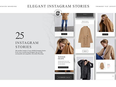 Elegant Instagram Stories animation app branding clean collection design flat high end icon identity ios lettering mobile pawellpi premium type ui ux web website