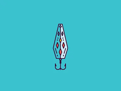 Lure Series - Spoon art blue color colour design drawing fishing geometric icon illustration line minimal minimalistic modern shape simple