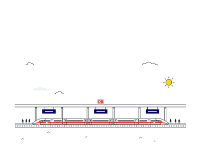 Train ride db deutsche bahn public transport simple station train travel white