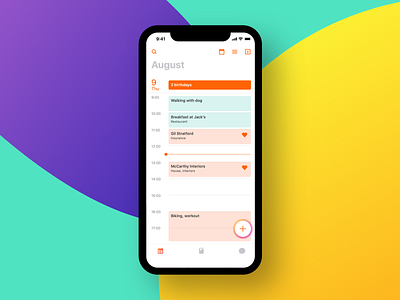 Planner screen app application calendar ios planner ui