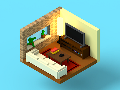Living room 3d 3d art 3d model 3d render design isometric isometric design lighting living room living room render magica voxel magicavoxel render voxel voxel art voxelart welcome to my living room