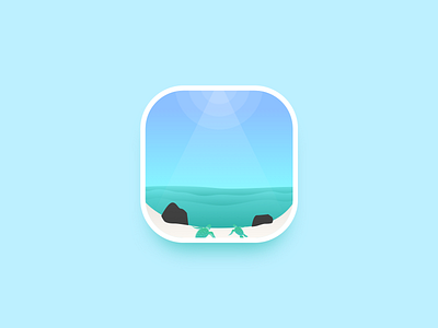 Turtles - To the sea ! design gradient icon illustration ssilbi ui vector