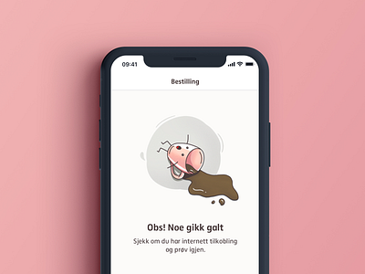Error Message app coffee cute error fun illustration pink ui
