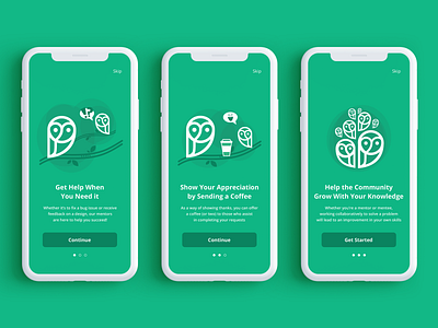 Protégé Onboarding Screens app app concept branding clean design illustration mentor mentoring onboarding onboarding screens onboarding ui