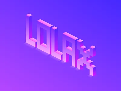 Lolax / Isometric Type 3d color design digital gradient isometric lettering lolax typography vector