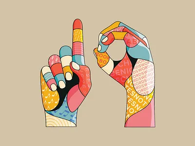 10th Anniversary: Notes and Words hands illustration
